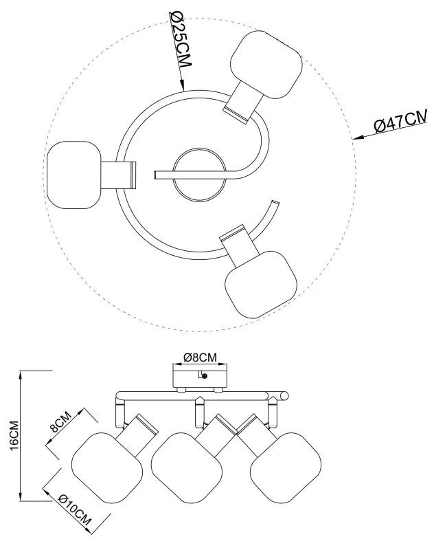 GLOBO PALLO 54303-3 Stropné svietidlo