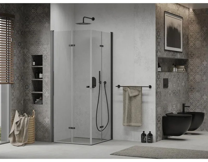 Mexen Lima Duo sprchovací kút 70 x 70 cm, číre sklo-čierny profil, 856-070-070-50-00-02