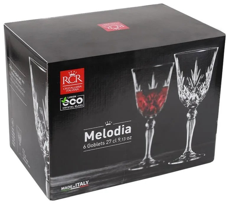 RCR MELODIA POHÁR NA ČERVENÉ VÍNO 270ML SADA 6 KS