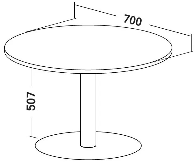 Konferenčný stôl ProOffice priemer 70 x 50,7 cm, divoká hruška