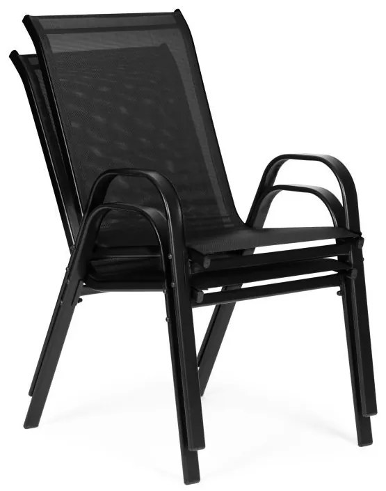 SADA 4 X ZÁHRADNÁ STOLIČKA ALDA ČIERNA