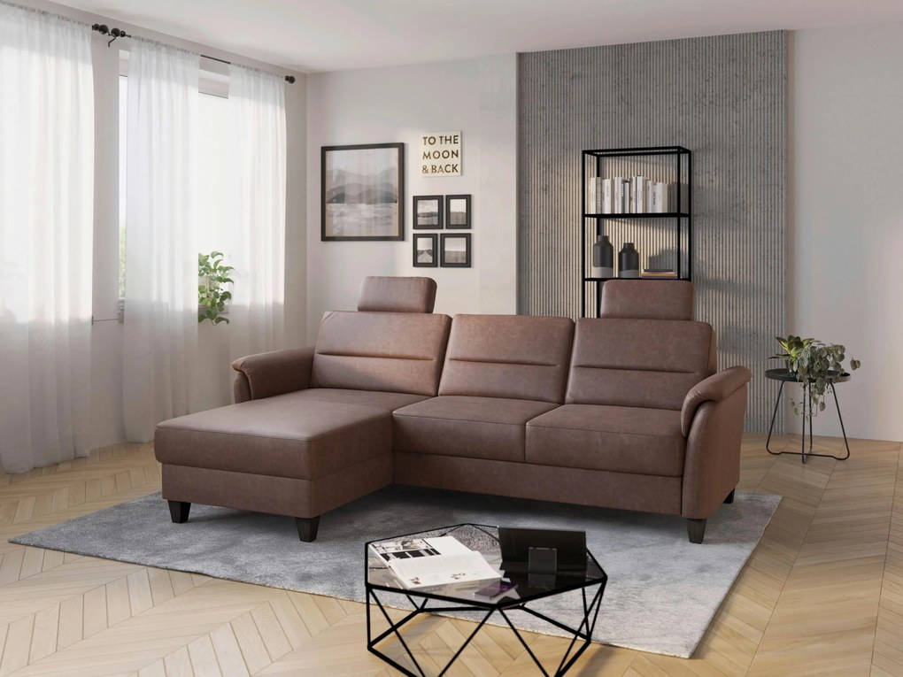 XXXLutz ROHOVÁ SEDAČKA, textil, farba lieskového orecha Sit & More - Sedačky - 000144019751
