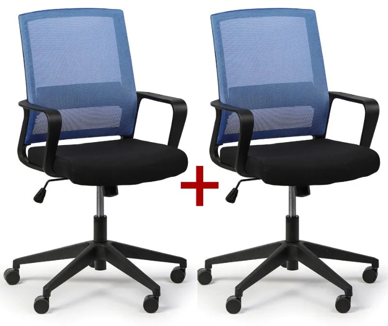 Kancelárska stolička LOW 1+1 ZADARMO, modrá