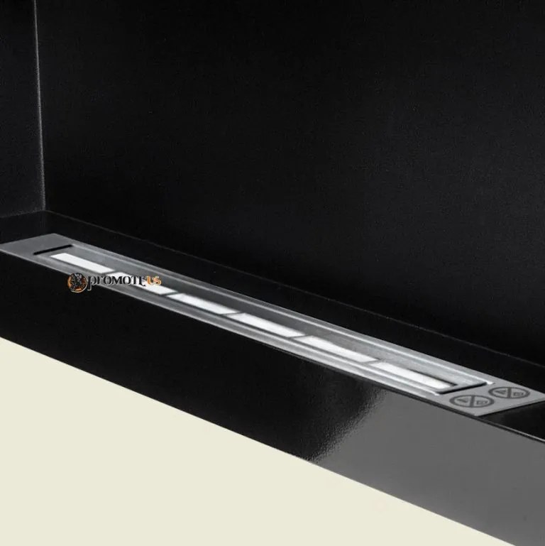 Závesný biokrb na stenu AIASA ČIERNY SO SKLOM 90x40x12