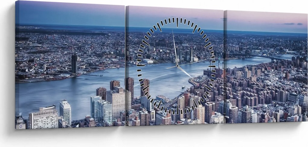 Obraz New Yorku (s hodinami) (90x30 cm)