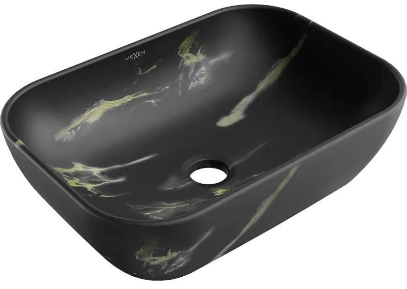 Mexen Rita, umývadlo na dosku 455x325x135 mm, čierna-imitácia čierneho kameňa, 21084588