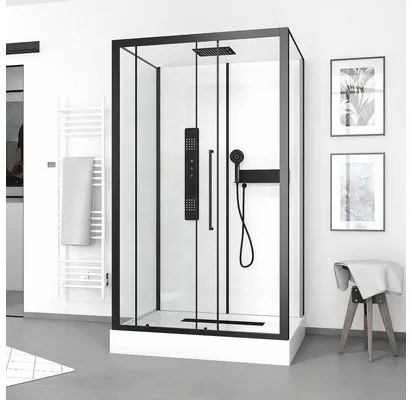 Sprchový box Aurlane Urban 2 115 x 90 x 215 cm čierny