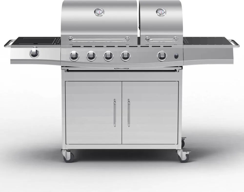 Plynový nerezový gril s bočným + INFRA horákom Avenberg LINCOLN