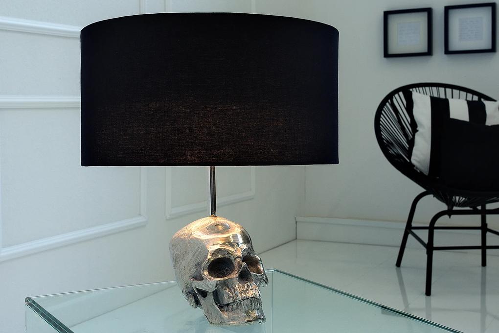 Bighome - Stolná lampa SKILL 44 cm - čierna, strieborná