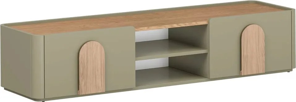 RTV skrinka Amilio 170 cm so zásuvkou - eukalyptus / dub baltic dune / úchyty dub prírodný