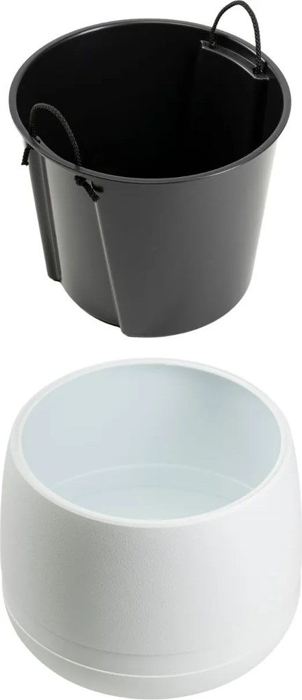 PLASTOVÝ KVETINÁČ LUNA VASE 42X32 CM BIELA