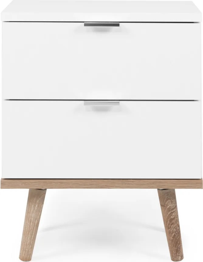 Nočný stolík Göteborg, biela/dub sonoma