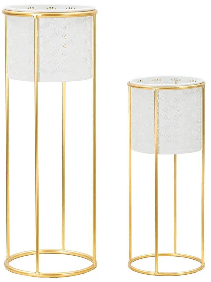 Kovové stojany na kvety 2 ks ø 17 cm (výška 46 cm) Whity – Mauro Ferretti