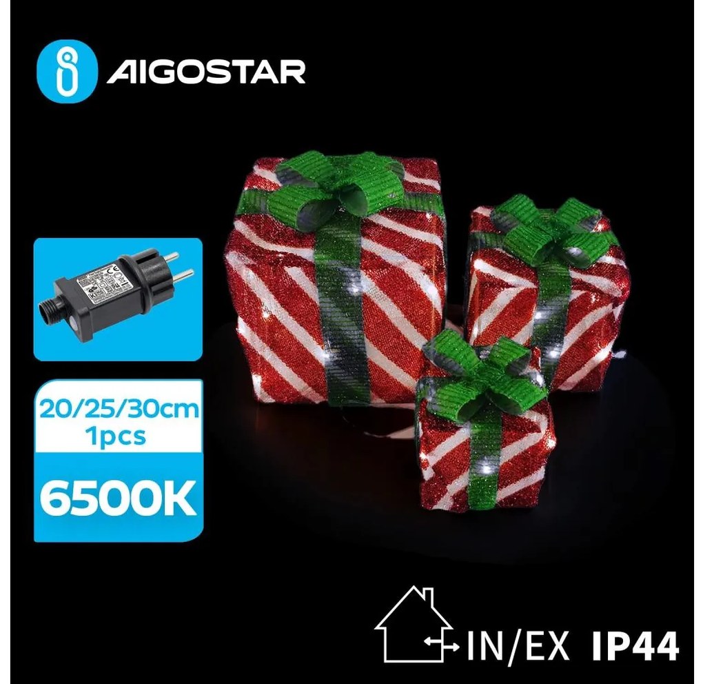 Aigostar- LED vonkajšia vianočná dekorácia 3,6W/31/230V 6500K 20/25/30cm IP44 darčeky