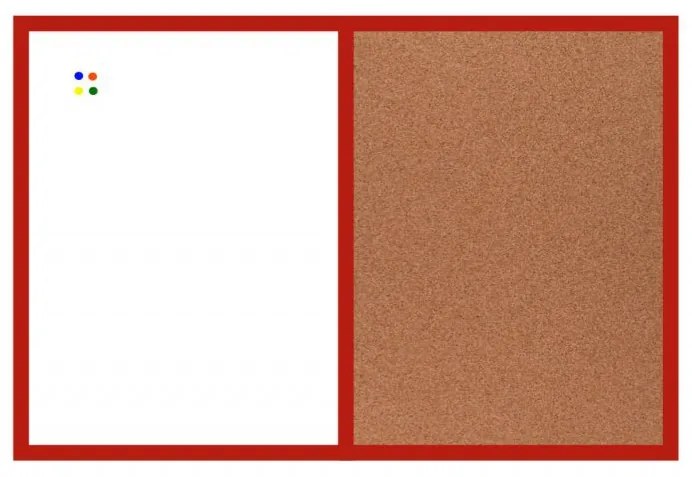 Toptabule.sk KMTDR Kombinovaná tabuľa biela v drevenom ráme + 6 farieb rámu 120x90cm /