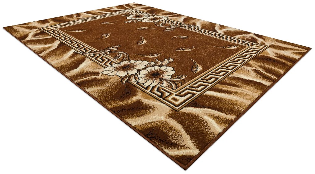 Koberec BCF Morad TRIO Vzor kvetov a lístia, hnedý
