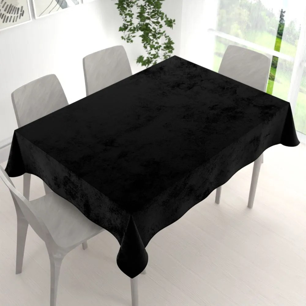 Biante Zamatový obdĺžnikový obrus Velvet Premium SVP-041 Čierny 100x160 cm