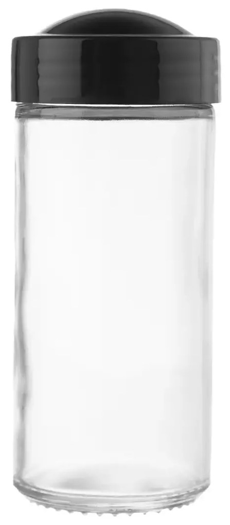Orion Korenka sklenená s čiernym viečkom a sypátkom BLACK 80 ml