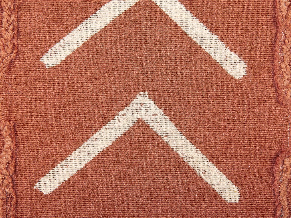 Sada 2 bavlnených vankúšov so vzorom 35 x 55 cm oranžová ALBIUM Beliani