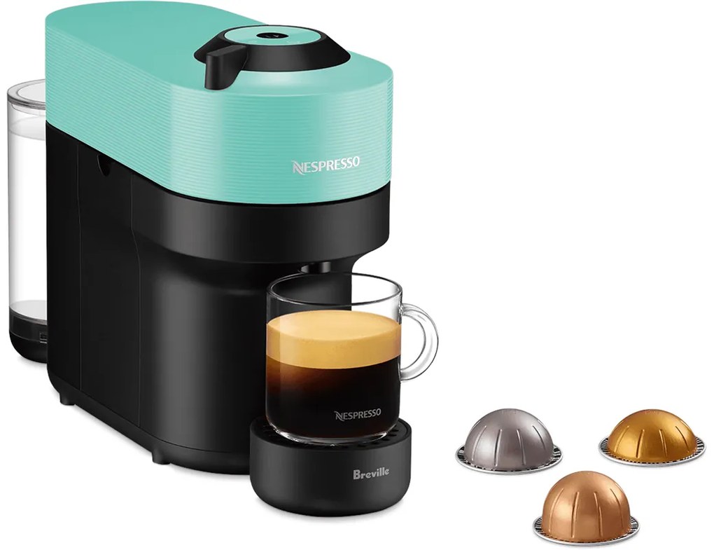 Kapsulový kávovar Krups Nespresso Vertuo Pop XN920410 menta (použité)