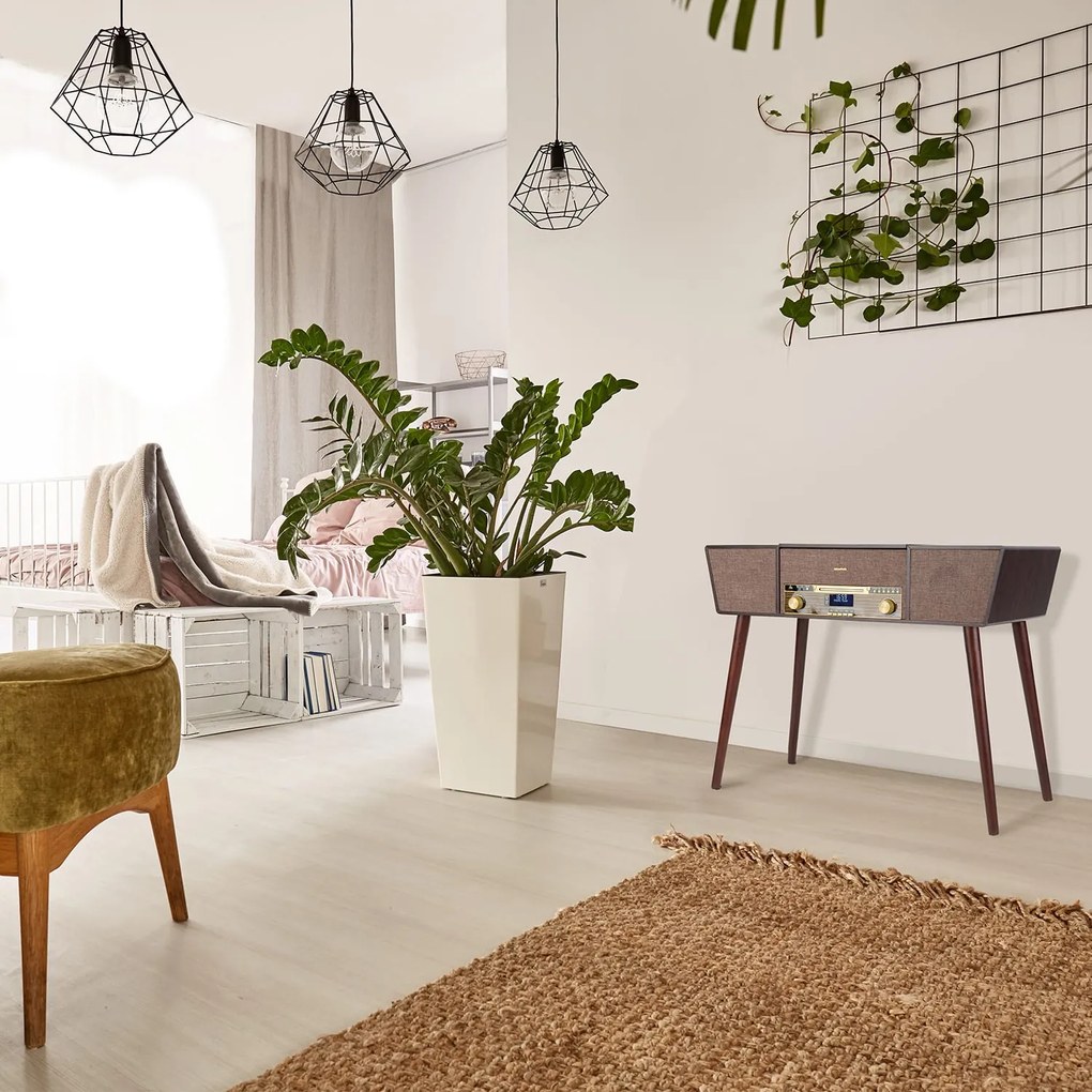 Auna Belle Epoque 1912, retro gramofón, CD, BT, USB, DAB+/FM, hnedý