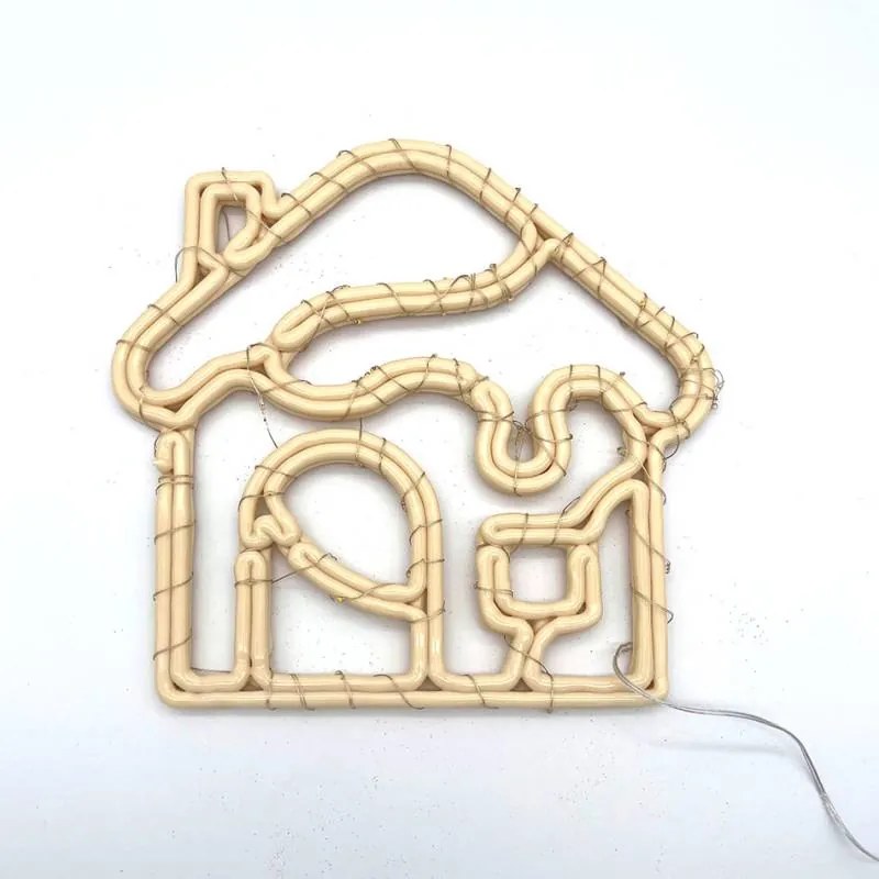 DECOLED Vánoční domeček, 30 cm, bílá