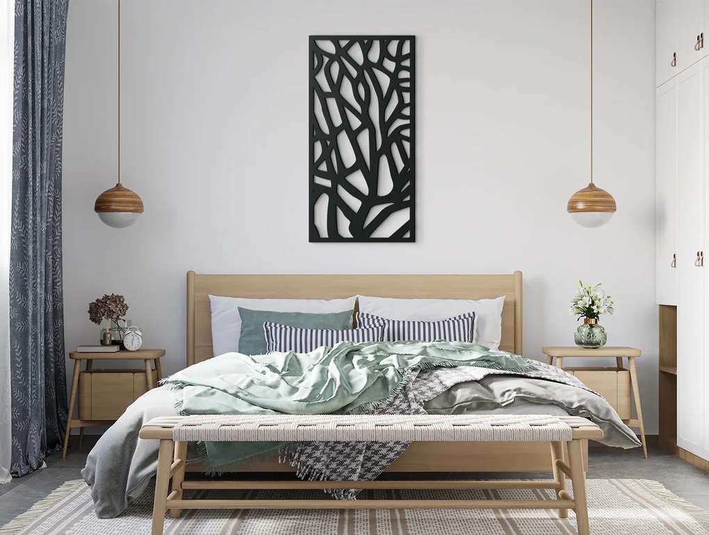 drevko Moderný obraz Konáre stromu Rozmer obrazu: 44,5 x 22,5 cm, Farba dekorácie: Čierna