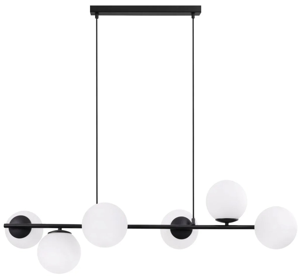 Závesne svietidlo Florence, 6x biele sklenené tienidlo, B