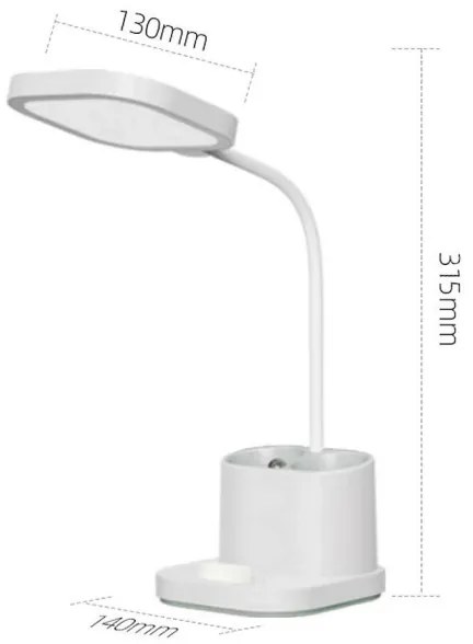 LED Stmievateľná nabíjacia stolná lampa s držiakom a powerbankou LED/5W/5V 2400mAh
