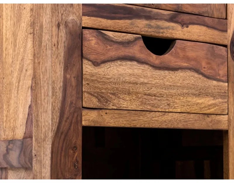 furniture-nabytek.cz - Masívna kúpeľňová skriňa Lagos z palisandrového dreva, lakovaná, hnedá – 45×35×185 cm