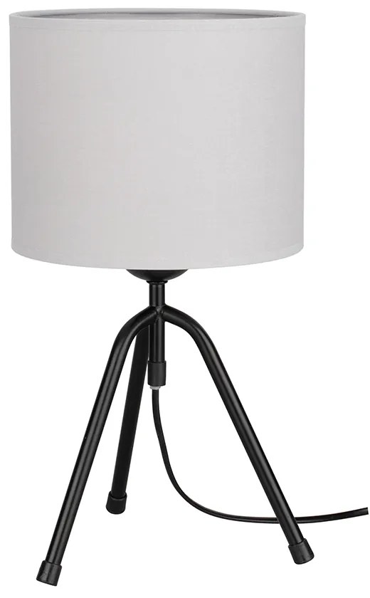 Tami Stolná lampa 1xE27 Max.40W Čierna / Čierne PVC / Svetlo šedá