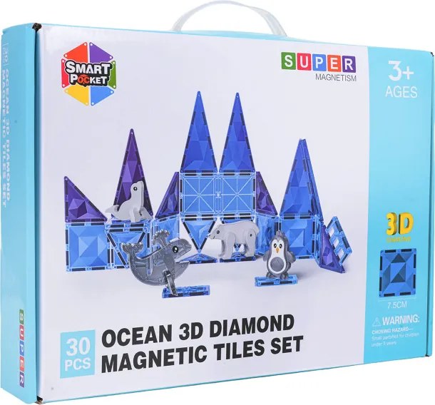 Magnetická stavebnica SUPER MAGNETISM Oceán, 30 dielikov