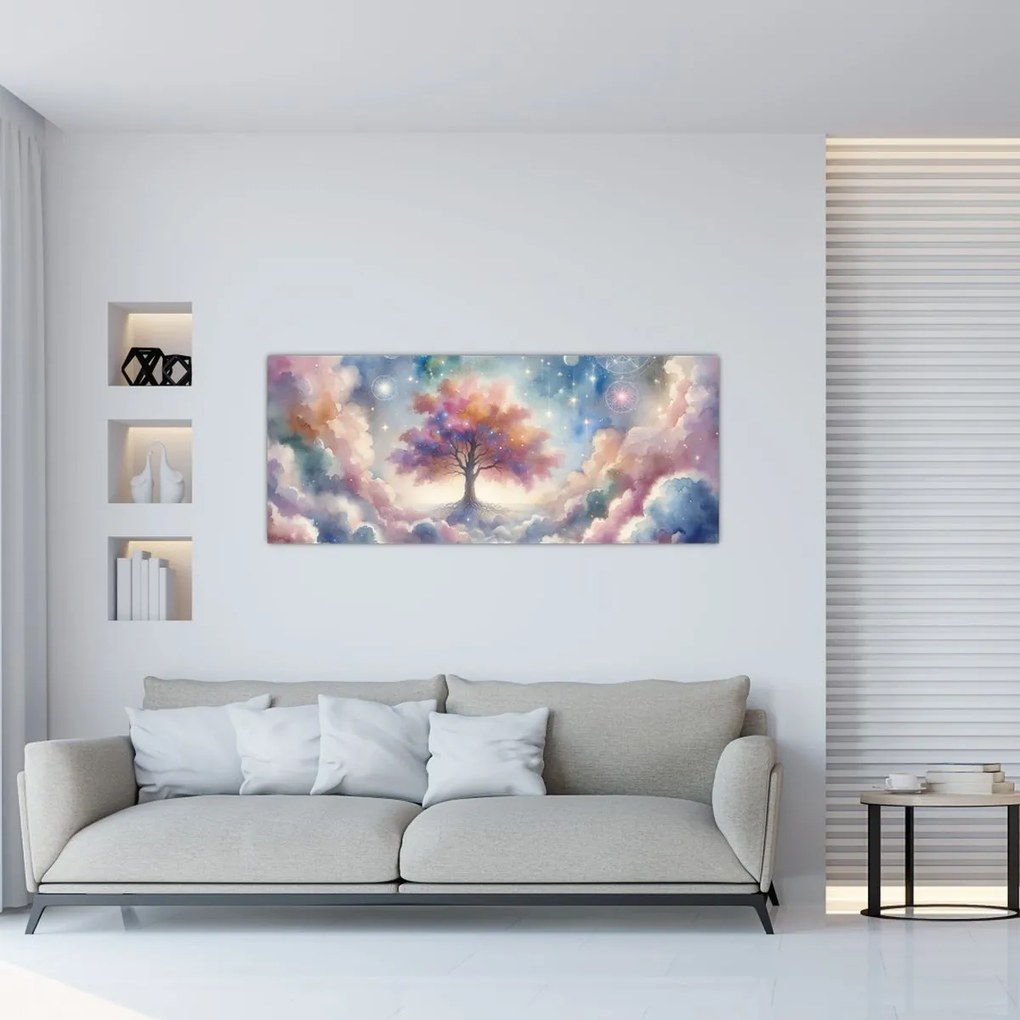 Obraz – Strom života v oblakoch (120x50 cm)