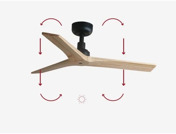 FARO 34284 - Stropný ventilátor KLIM S borovica/čierna pr. 92,5 cm + DO