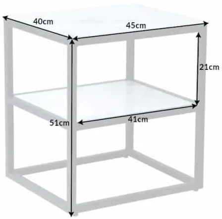 Konferenčný stolík Elegance 45cm biela mramoroptik