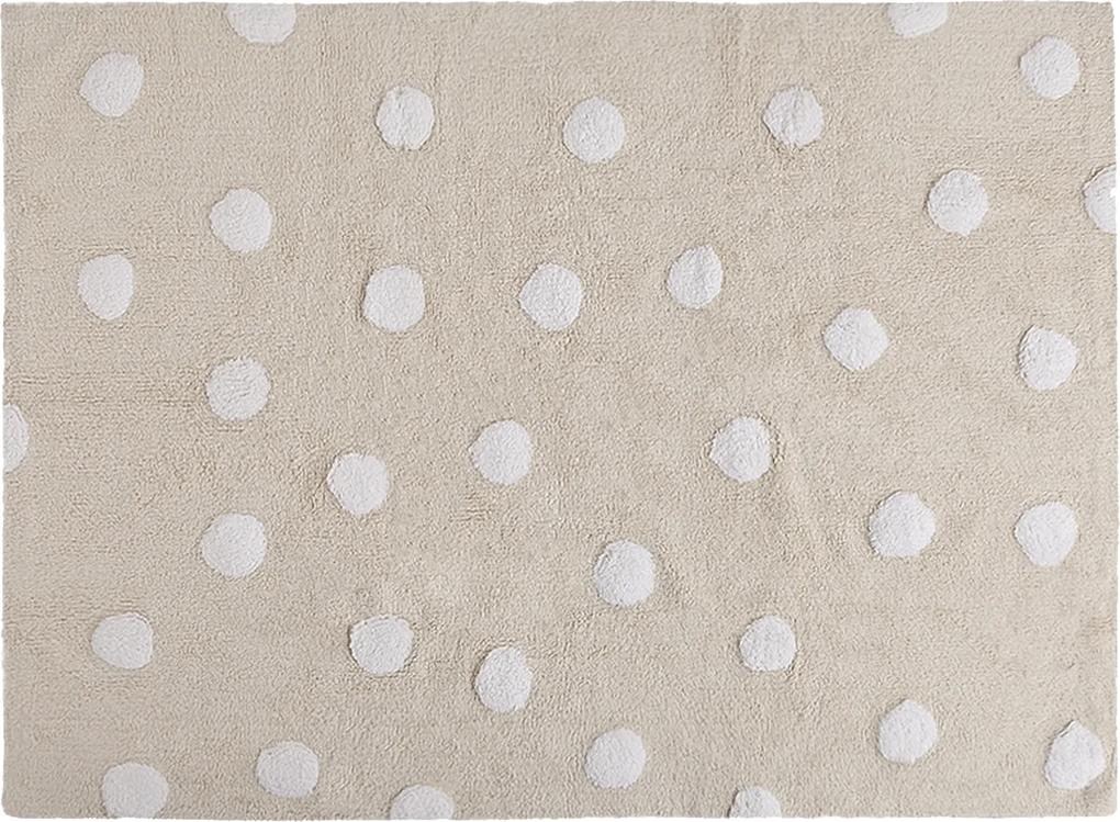 LC Béžový bodkovaný koberec do detskej izby Topos 120x60 | BIANO