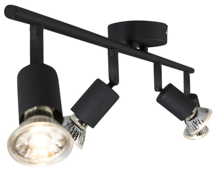 Priemyselné bodové svetlo čierne sklápateľné 4-žiarovkové - Jeany