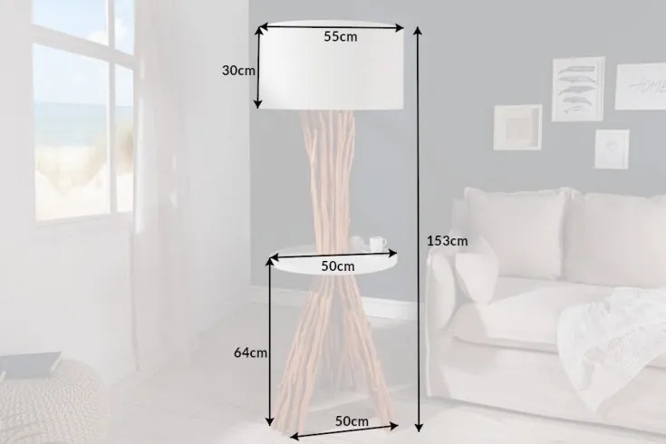 Stojacia lampa Servant 153cm longan wood