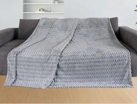Deka Cashmere touch Big Dots 150x200 cm, strieborná%
