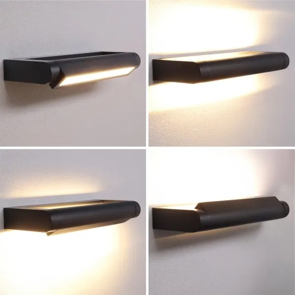BRILAGI - LED Vonkajšie nástenné svietidlo SALERNO LED/12W/230V 35,5 cm čierna IP65