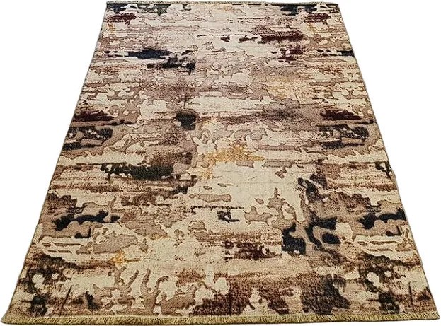 Hnedo-béžový koberec s abstraktným vzorom Banco 218 Rozmer: 75x150 cm