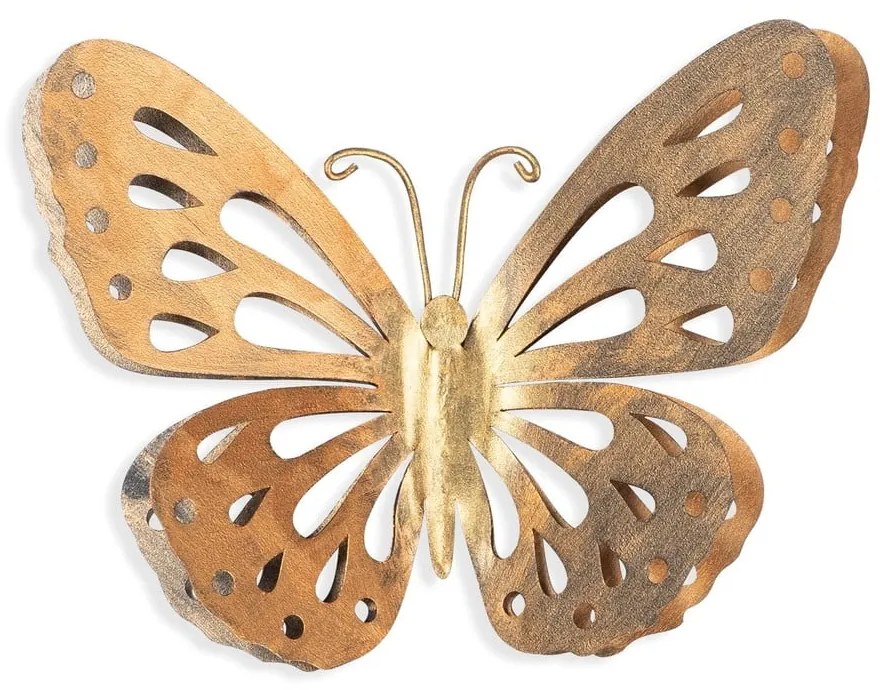 Nástenná dekorácia v zlatej farbe Wallity Butterfly