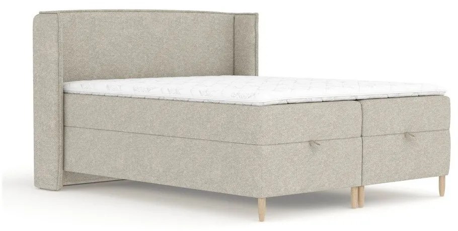Svetlosivá boxspring posteľ s úložným priestorom 160x200 cm Monpelli – Maison de Rêve
