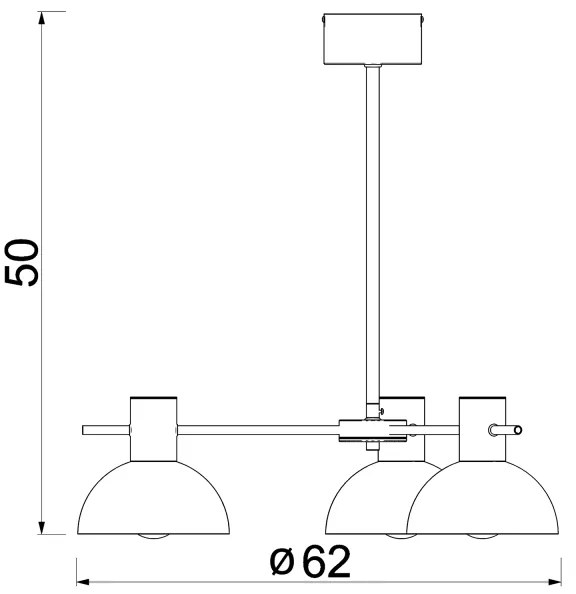 Luster na tyči ESTATE MINI 3xE27/15W/230V čierna