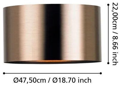 Eglo 390114 - Stropné svietidlo SAGANTO 1xE27/25W/230V medená