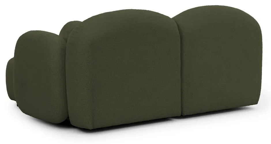 Zelená rohová pohovka z textílie buklé (pravý roh/s leňoškou) Orbit – Ropez