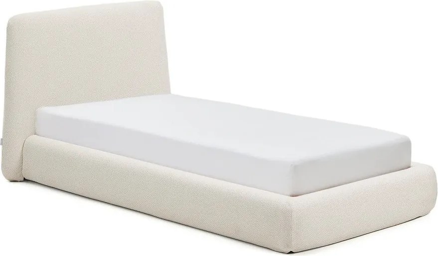 Béžová čalúnená jednolôžková posteľ bez roštu 90x200 cm Martina – Kave Home