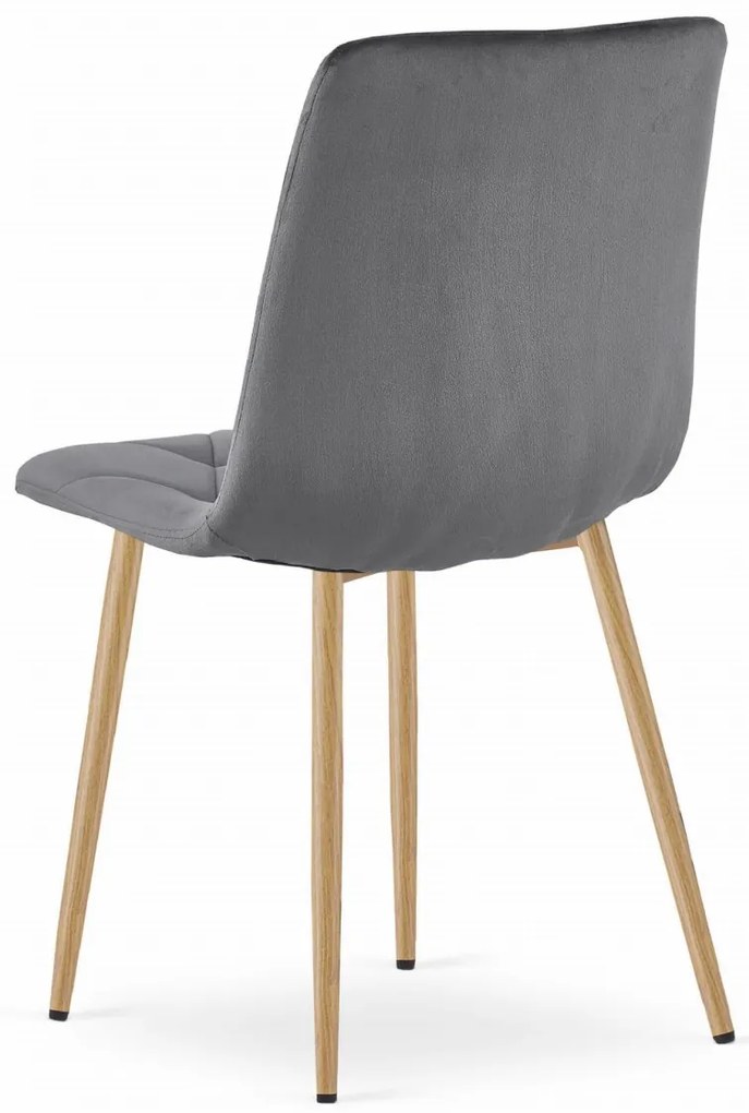 Sivá zamatová jedálenská stolička LIBRA