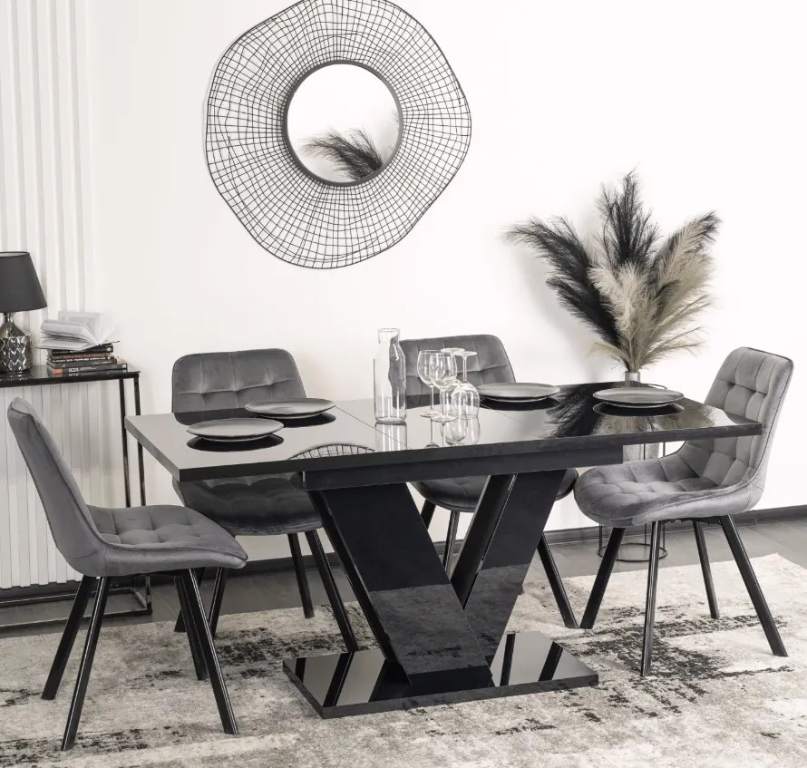 ROZKLADACÍ KUCHYNSKÝ STÔL ČIERNY 120-160 cm