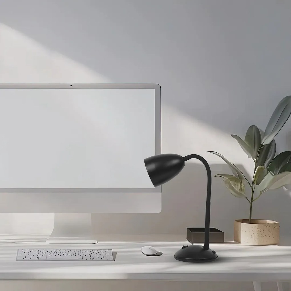 Stolná lampa Logic, 1x čierne kovové tienidlo, b